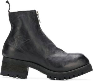 Guidi front zip ankle boots Black