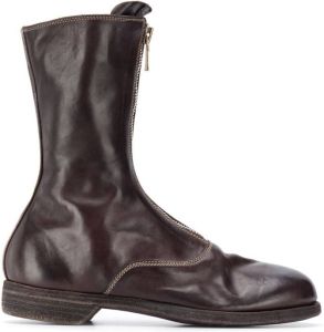Guidi front-zip ankle boots Brown