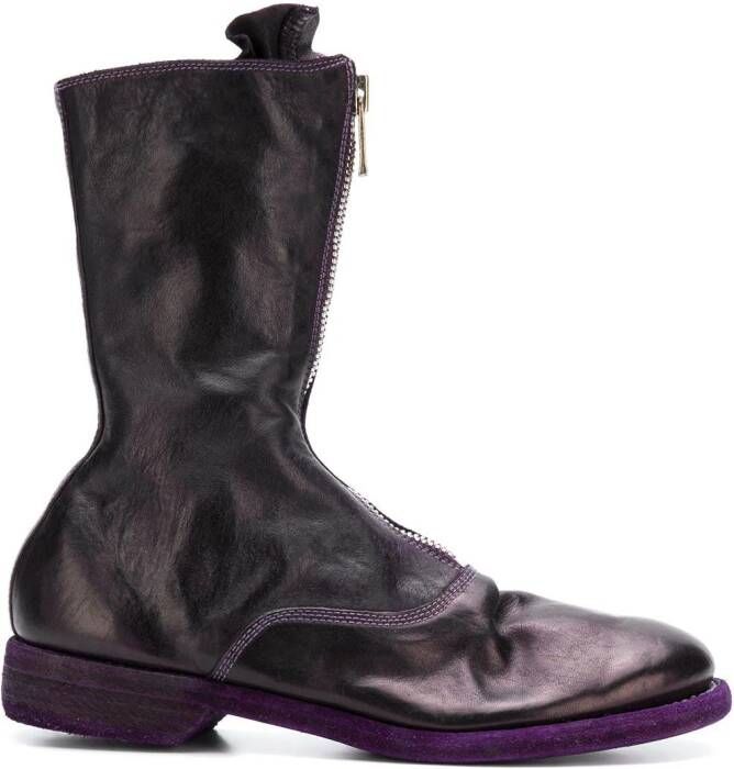 Guidi front zip boots Purple