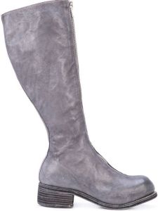 Guidi front zip knee-high boots Grey