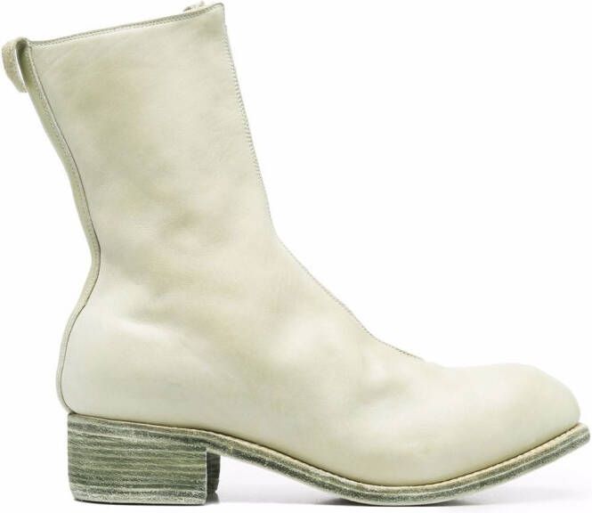 Guidi front-zip round-toe boots Neutrals