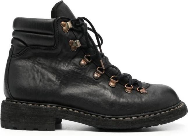 Guidi lace-up horse leather boots Black