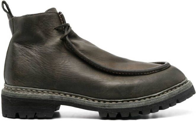 Guidi lace-up leather boots Green