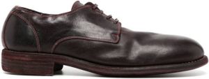 Guidi lace-up leather shoes Red