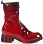 Guidi laminated zip-fastening leather boots Red - Thumbnail 1