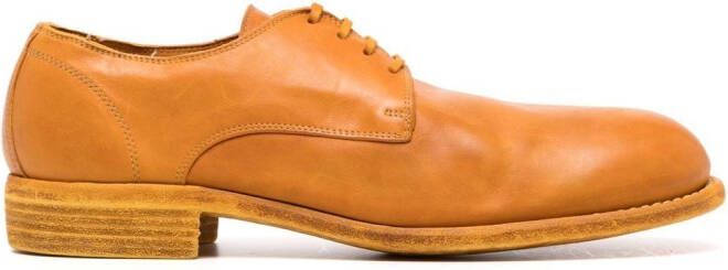 Guidi leather Derby shoes Orange