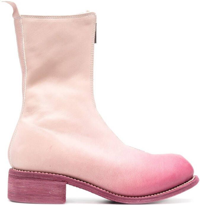 Guidi leather zip-up boots Pink