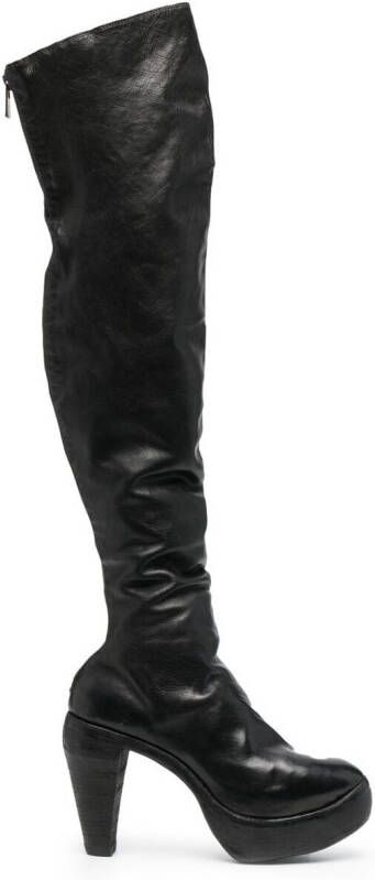 Guidi over-the-knee leather boots Black