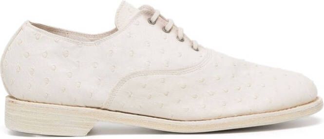 Guidi panelled leather derby shoes White