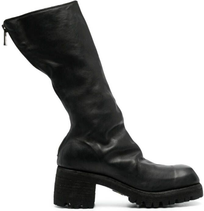 Guidi rear zip-fastening leather boots Black