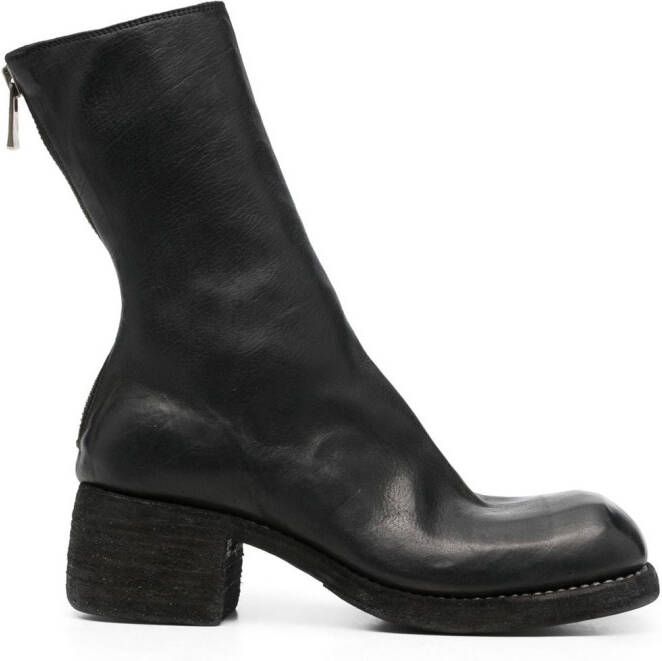 Guidi rear-zip horse leather boots Black