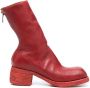 Guidi rear-zip horse leather boots Red - Thumbnail 1