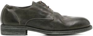 Guidi round toe derby shoes Green