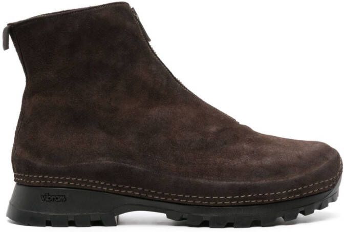 Guidi round-toe suede boots Brown