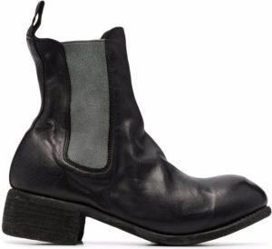 Guidi ruched leather ankle boots Black