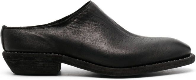 Guidi slip-on leather mules Black
