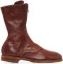 Guidi soft leather mid-calf boots Red - Thumbnail 1