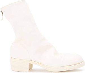 Guidi soft zipped ankle boots White