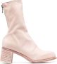 Guidi stack-heel leather ankle boots Pink - Thumbnail 1