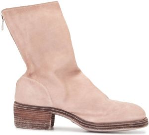 Guidi suede zip-up ankle boots Pink