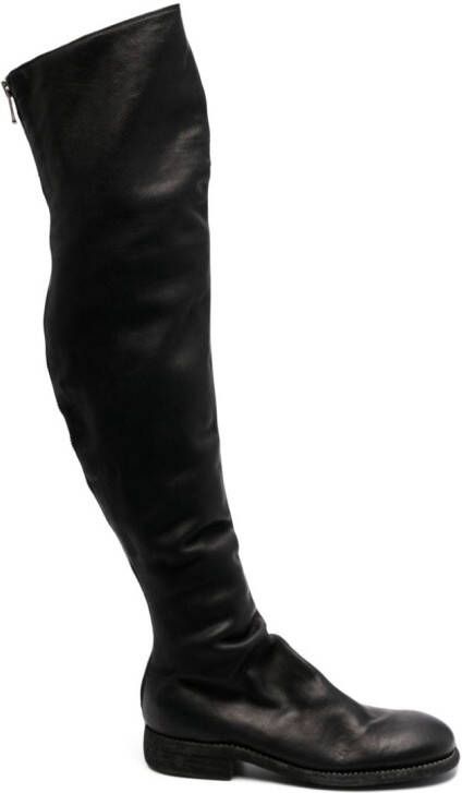 Guidi thigh-lenth leather boots Black