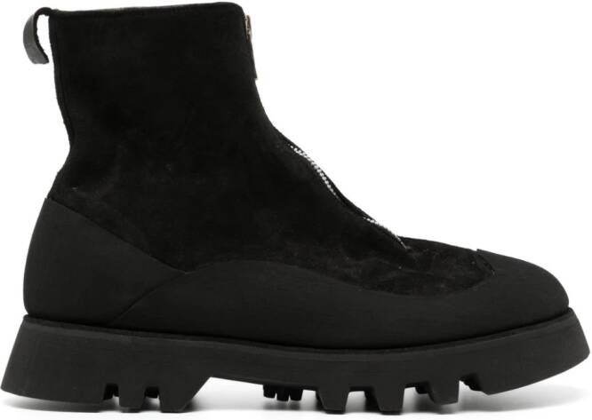 Guidi zip-fastened leather boots Black