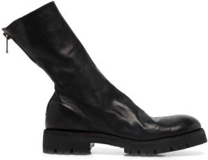 Guidi zip-fastening leather ankle boots Black