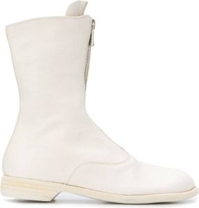 Guidi zip front ankle boots White