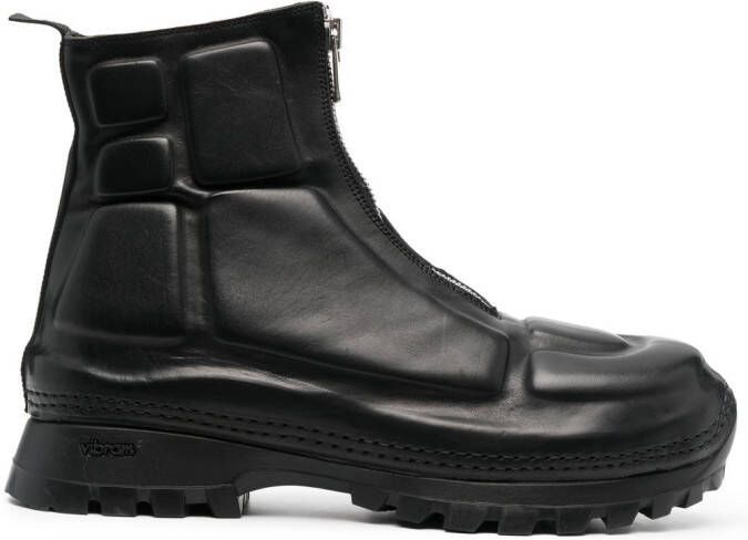 Guidi zip-front leather ankle boots Black