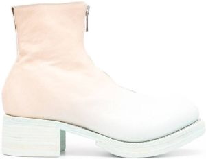 Guidi zip-up gradient ankle boots Green