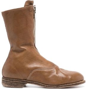 Guidi zip-up leather ankle boots Brown