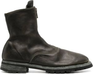 Guidi zip-up leather ankle boots Green