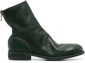 Guidi zip-up leather ankle boots Green