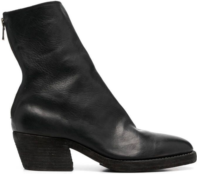 Guidi zip-up leather boots Black