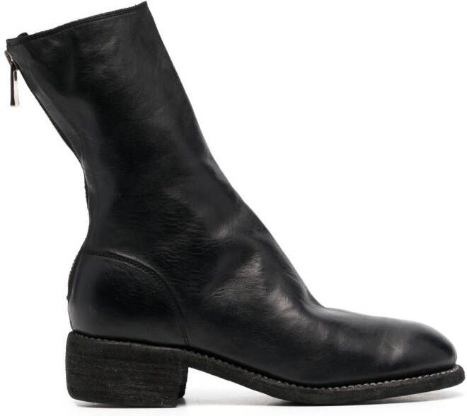 Guidi zip-up leather boots Black