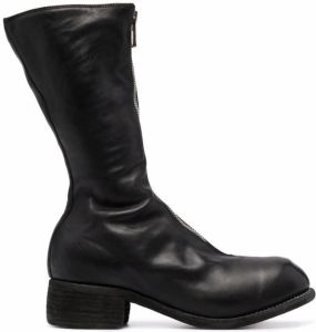 Guidi zip-up leather boots Black