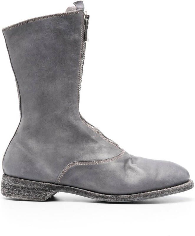 Guidi zip-up leather boots Grey