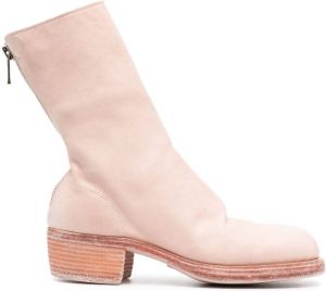 Guidi zip-up leather boots Pink