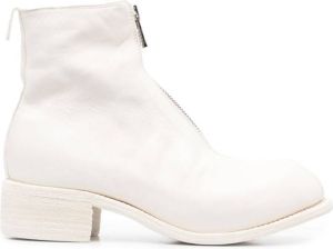 Guidi zip-up leather boots White