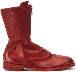 Guidi zipped ankle boots Red