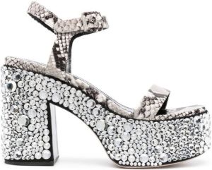 Haus of Honey Croco crystal-embellished 65mm sandals Grey