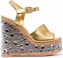 Haus of Honey croco crystal modesty sandals Gold - Thumbnail 1