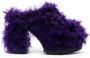 Haus of Honey fur-trim chunky-sole mules Purple - Thumbnail 1