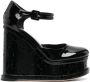 Haus of Honey Lacquer Doll Mary Jane wedge sandals Black - Thumbnail 1