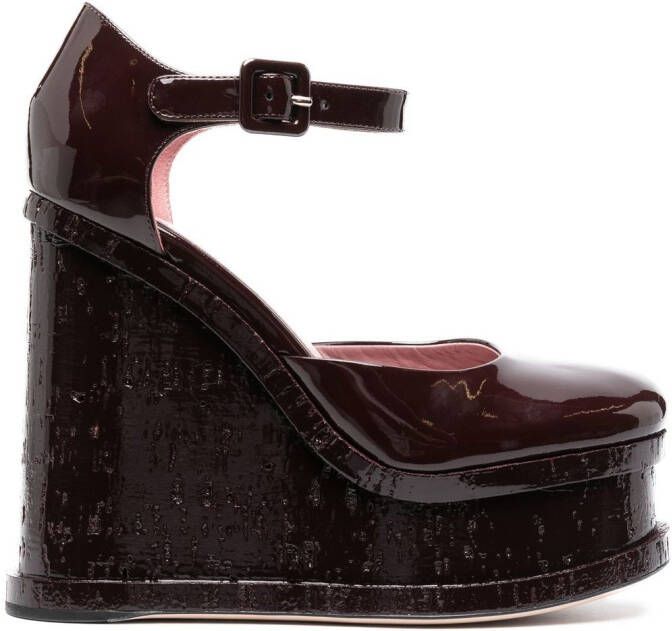 Haus of Honey Lacquer Doll Mary Jane wedge sandals Red