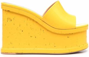 Haus of Honey Lacquer Doll platform mules Yellow