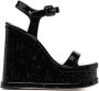 Haus of Honey lacquer doll wedge-heel sandals Black - Thumbnail 1