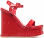 Haus of Honey lacquer doll wedge-heel sandals Red - Thumbnail 1