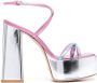 Haus of Honey strappy high-heeled platform sandals Pink - Thumbnail 1
