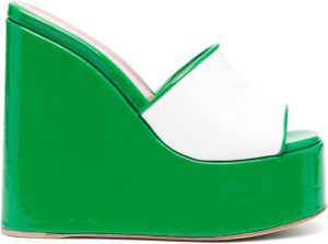 Haus of Honey two-tone leather sandals Green